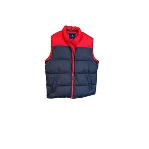 Polo Mens 3XL Red Down Puffer‎ Vest Nylon Feather Fill Collar RARE!